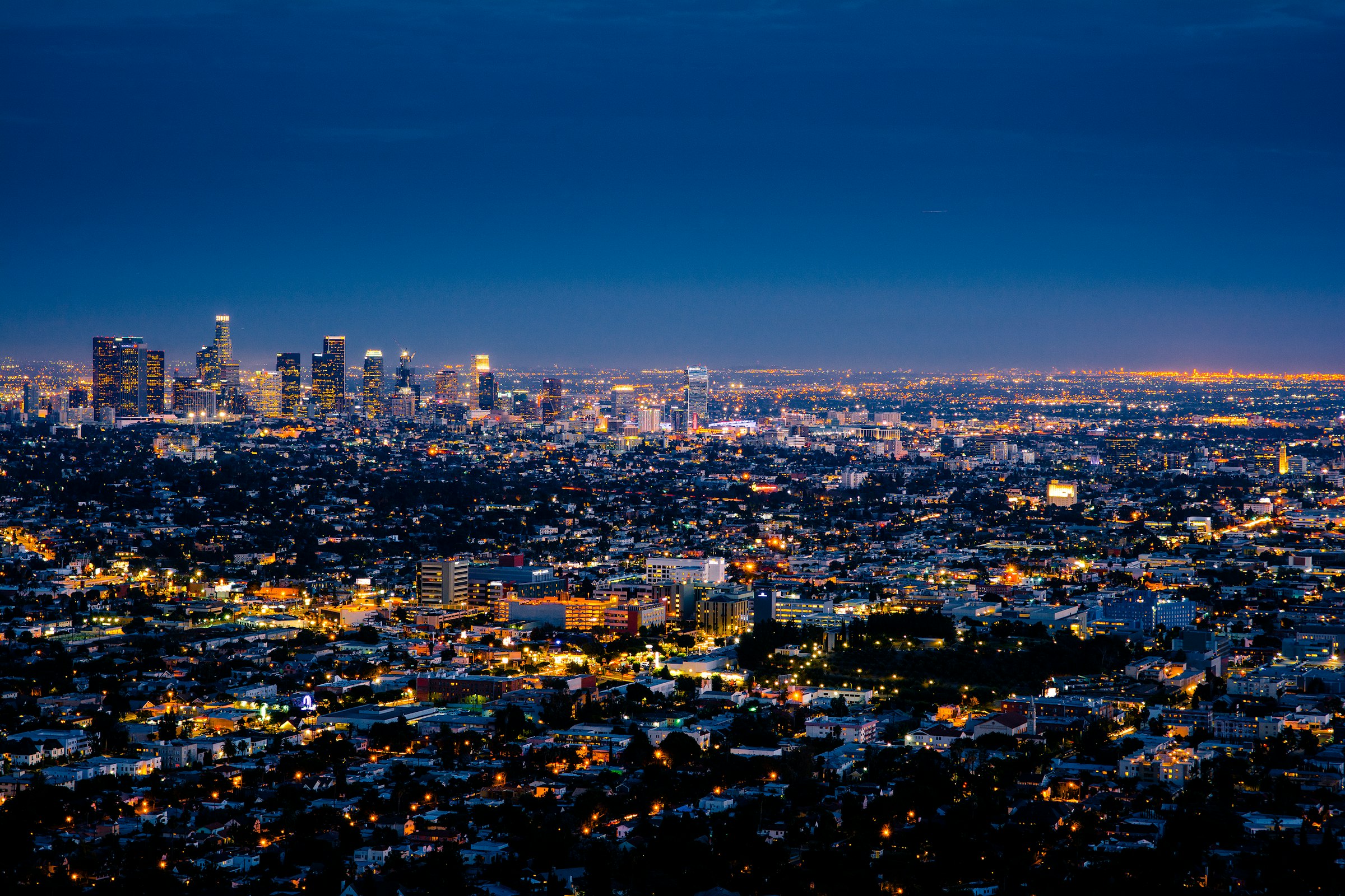 Los Angeles skyline at twilight, representing Noble Attorneys' statewide California workers' compensation practice